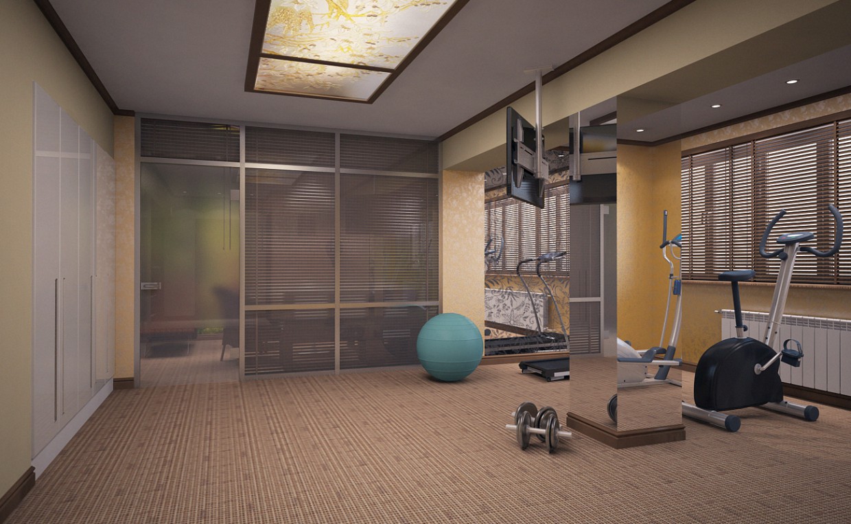 спортзал спортзал в 3d max vray изображение