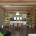Wooden house in 3d max vray image