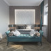 Chambre à coucher avec des éléments «art nouveau» dans 3d max corona render image