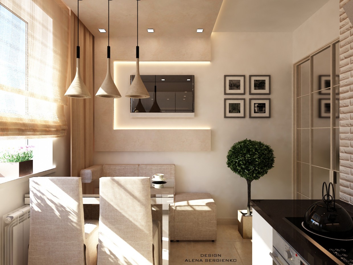 Маленькая кухня Маленькая кухня в 3d max vray изображение