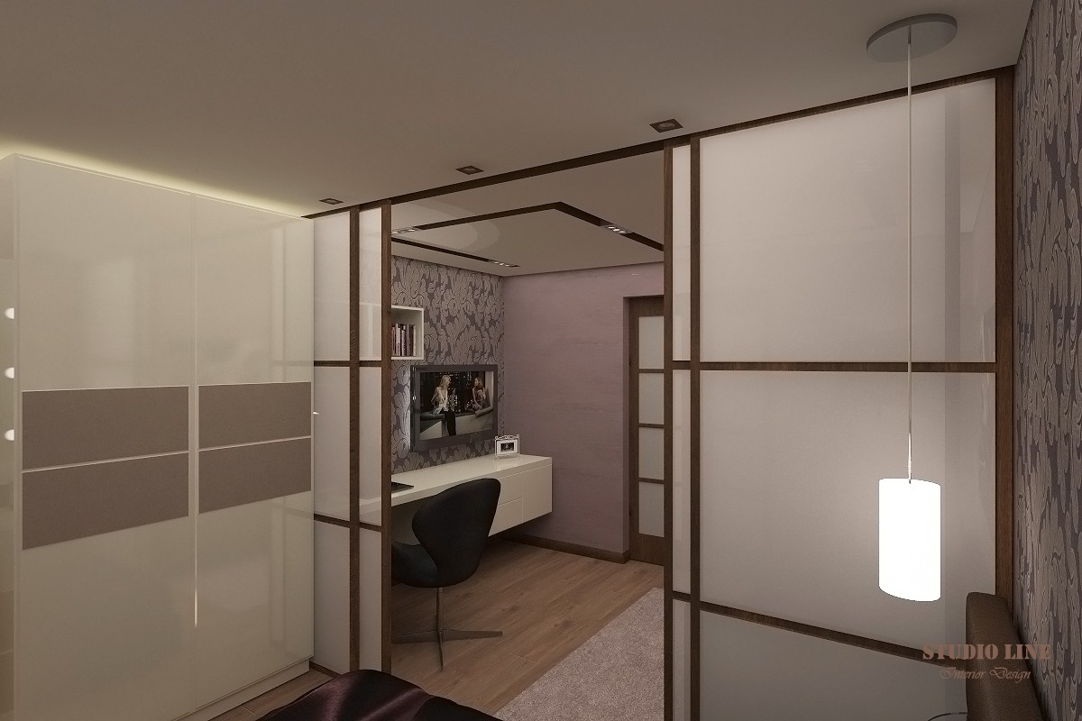 Sala de estar y dormitorio (16,6 pies cuadrados.) imagen de Sala de estar y dormitorio (16,6 pies cuadrados.) en 3d max vray