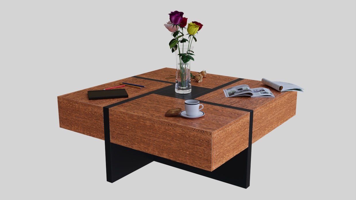 कॉफी टेबल 3d max Corona render 9 में प्रस्तुत छवि