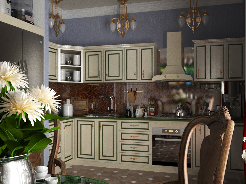 Kitchen sketches in 3d max vray 3.0 image