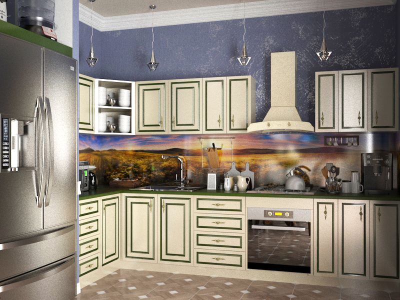 Ескізи кухні в 3d max vray 3.0 зображення