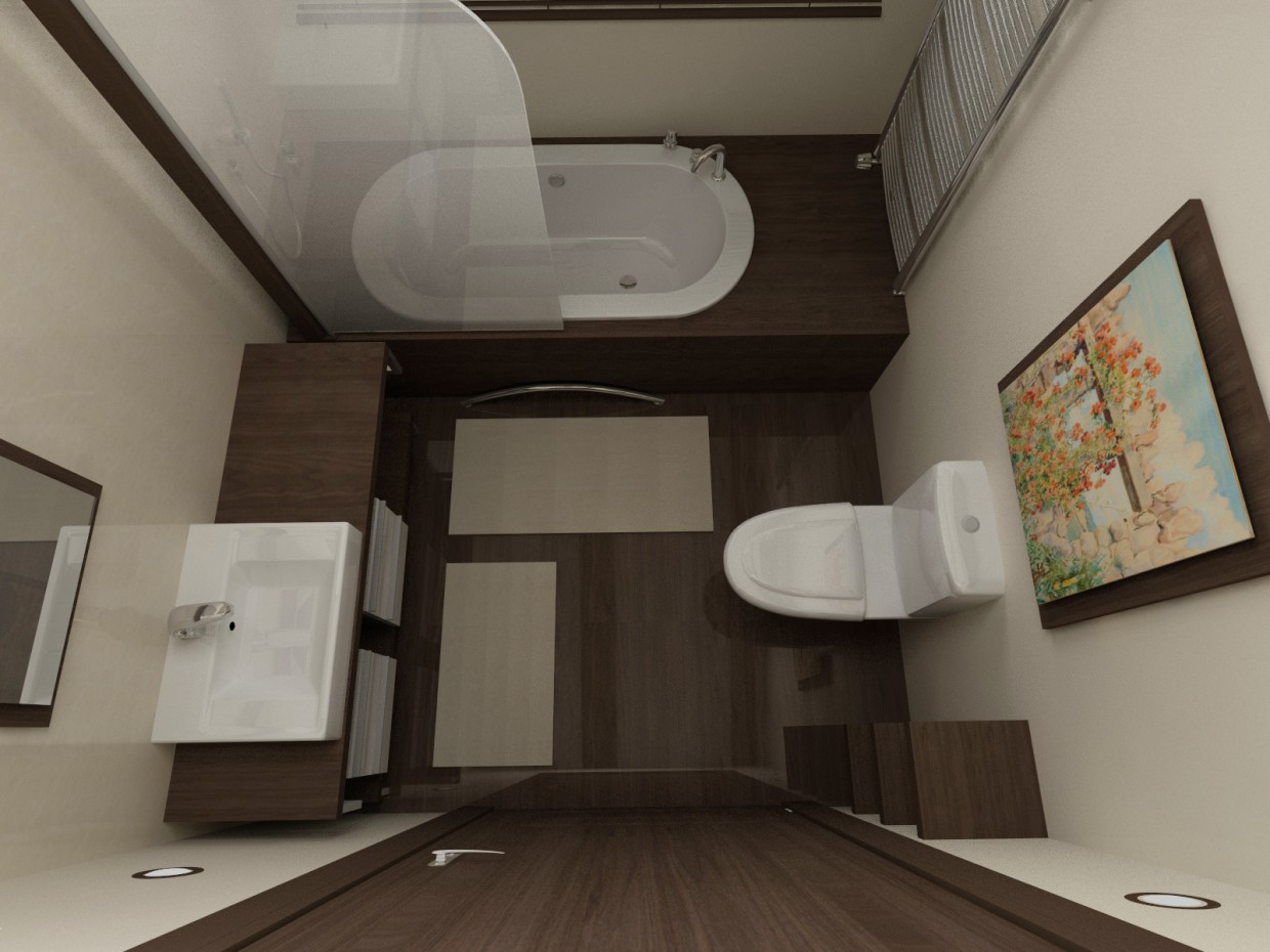 Простой дизайн ванной комнаты Простой дизайн ванной комнаты в 3d max vray изображение