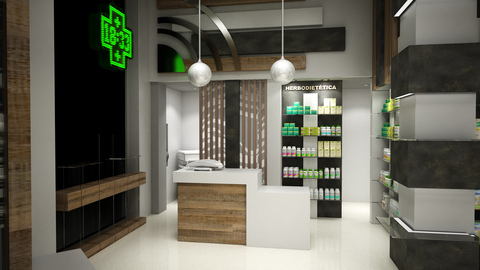Conception de locaux commerciaux pour la pharmacie dans 3d max vray 3.0 image