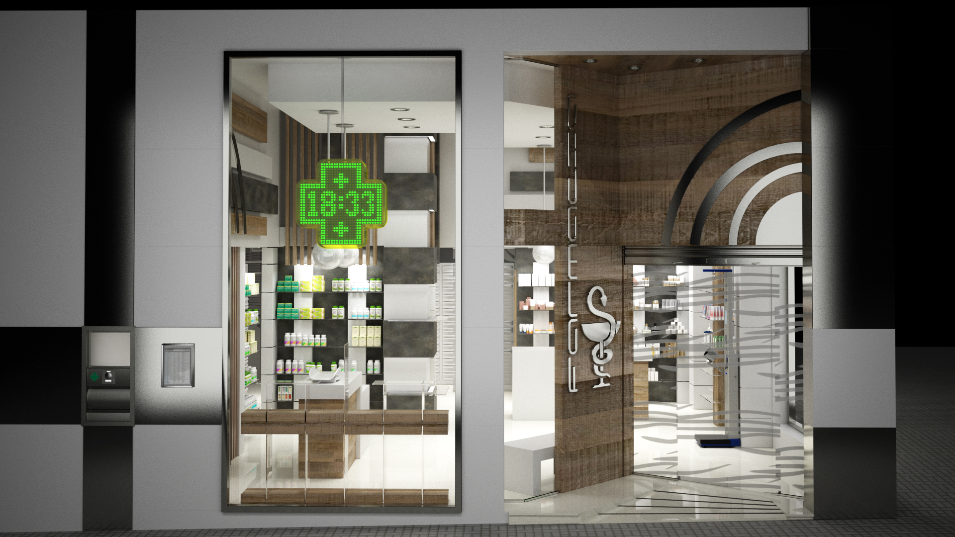 Design of commercial premises for Pharmacy in 3d max vray 3.0 image