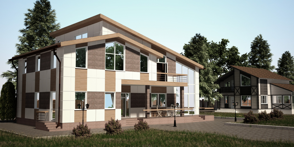 Residential building somewhere in the suburbs. in 3d max vray 2.0 image