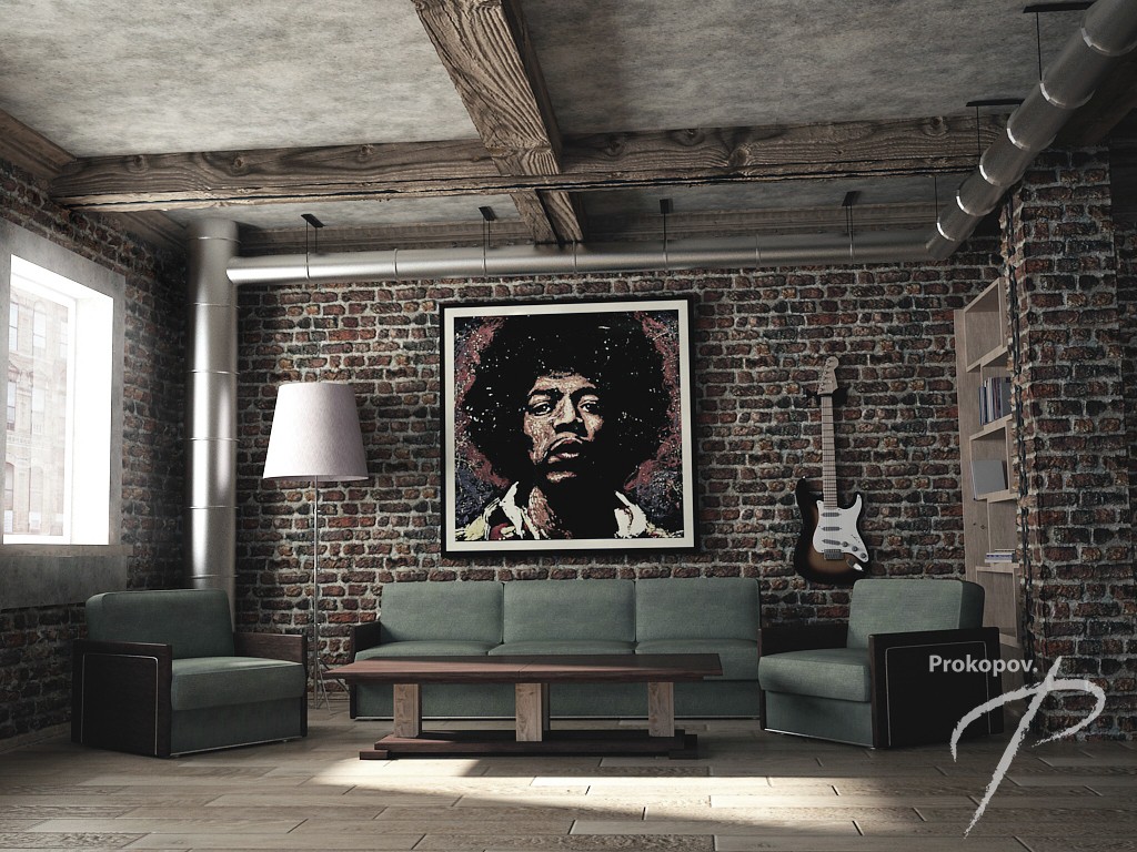 imagen de El vivir en un loft en 3d max vray 3.0