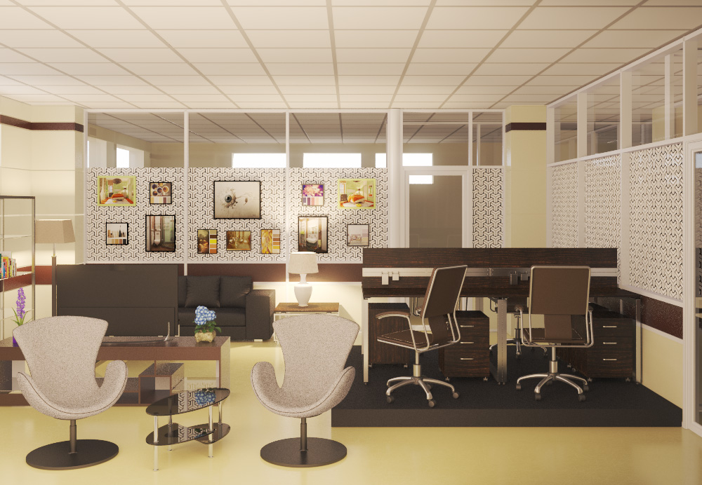 Office in 3d max vray 3.0 resim