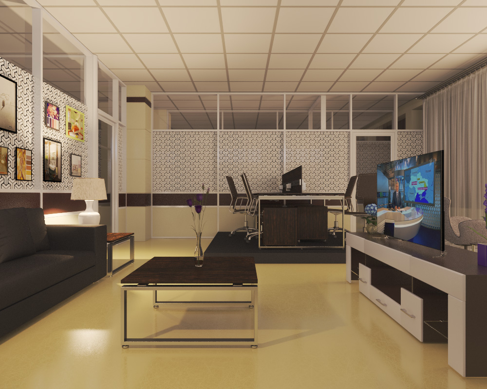 Office in 3d max vray 3.0 resim