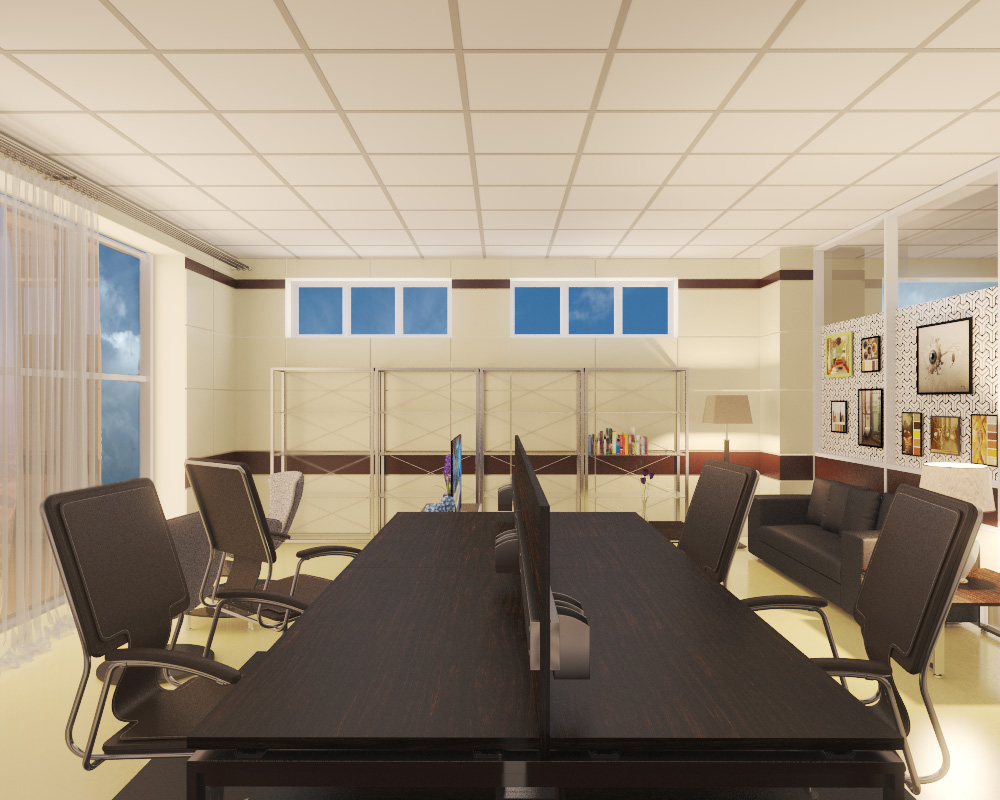 Office in 3d max vray 3.0 resim
