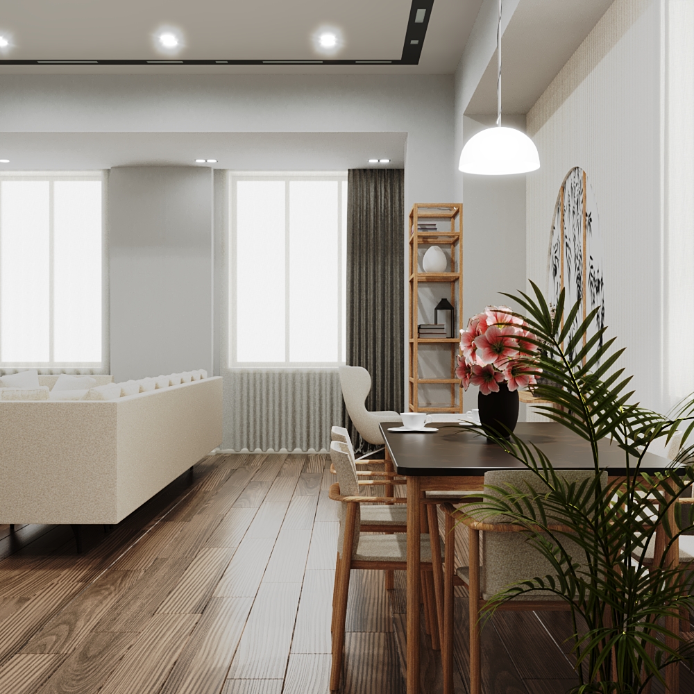 imagen de sala de estar en 3d max Corona render 9