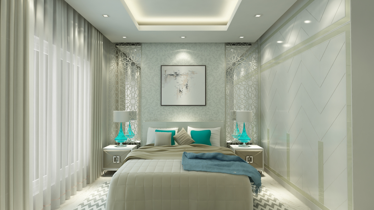 Modern bedroom interior design in 3d max vray 2.0 image