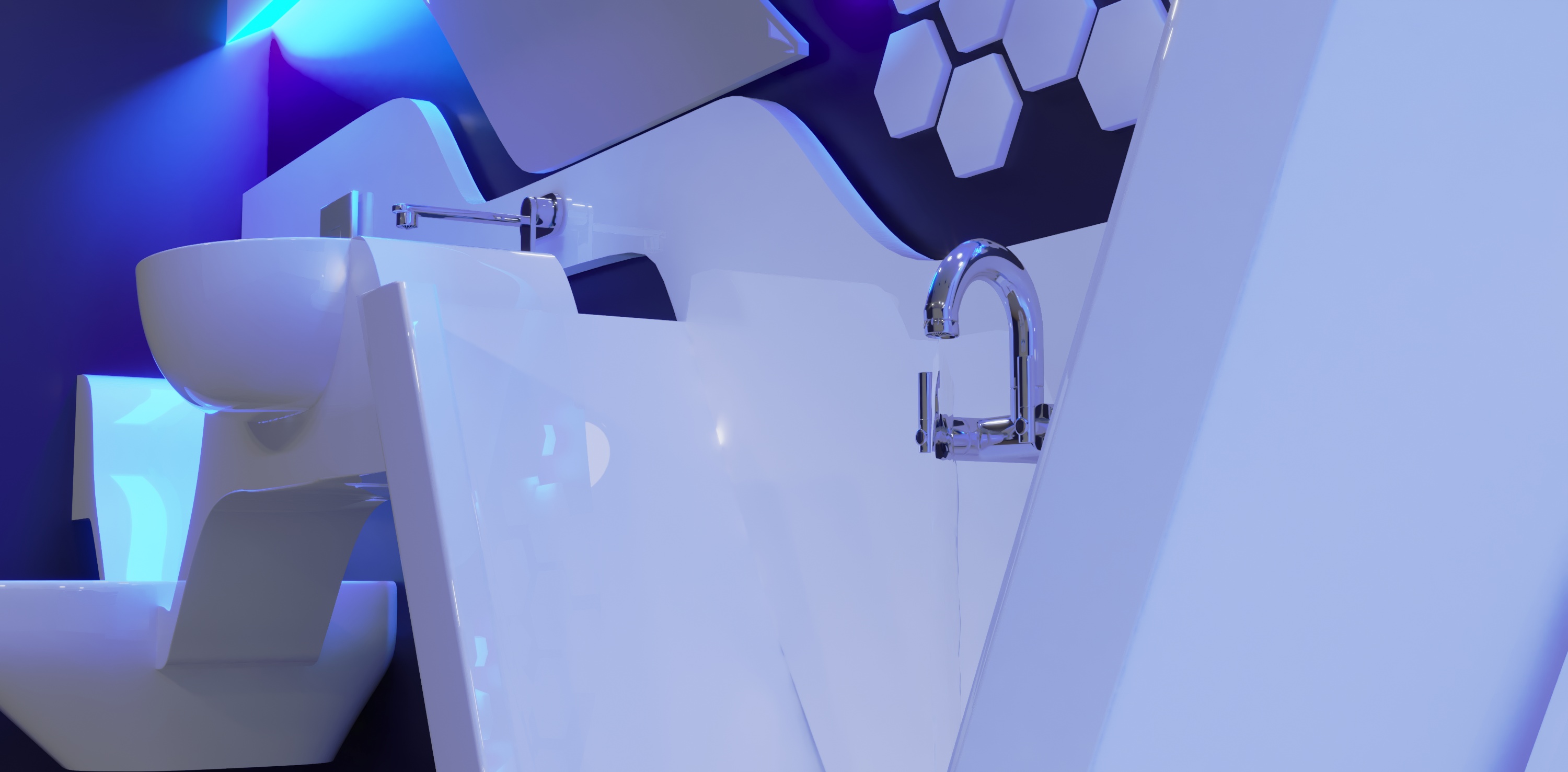 Futuristic style bathtub in 3d max Corona render 8 image