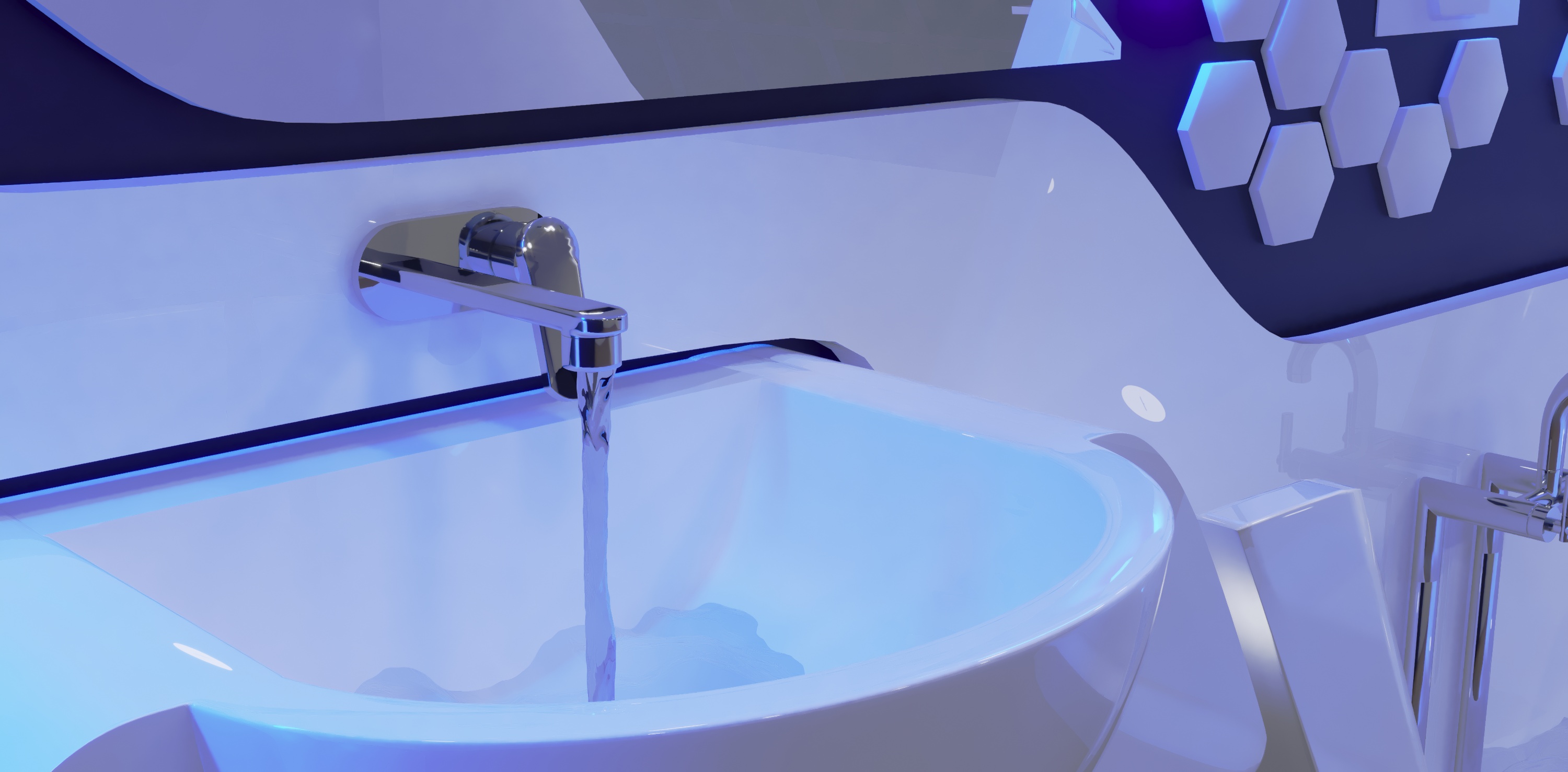 Futuristic style bathtub in 3d max Corona render 8 image