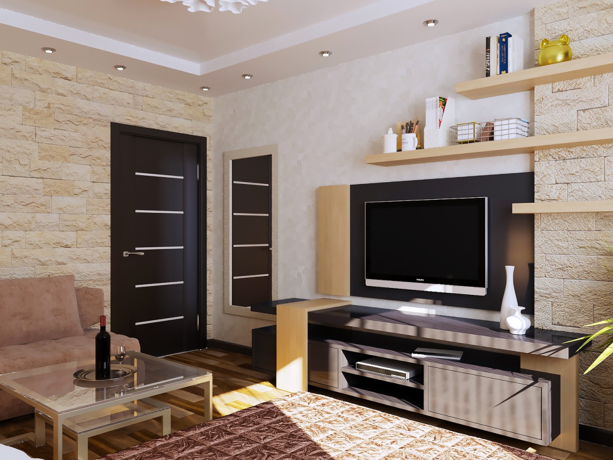 Жилая комната Жилая комната в 3d max corona render изображение