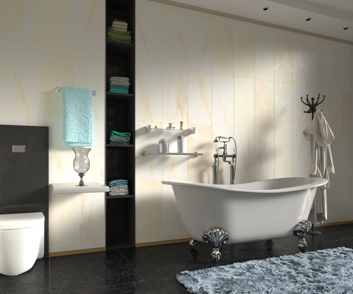 Composition intérieure de la salle de bain dans 3d max corona render image