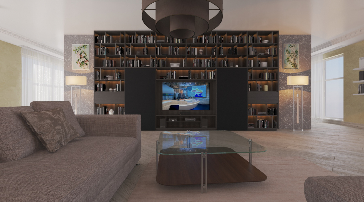 imagen de Sala de estar moderna en 3d max vray 3.0