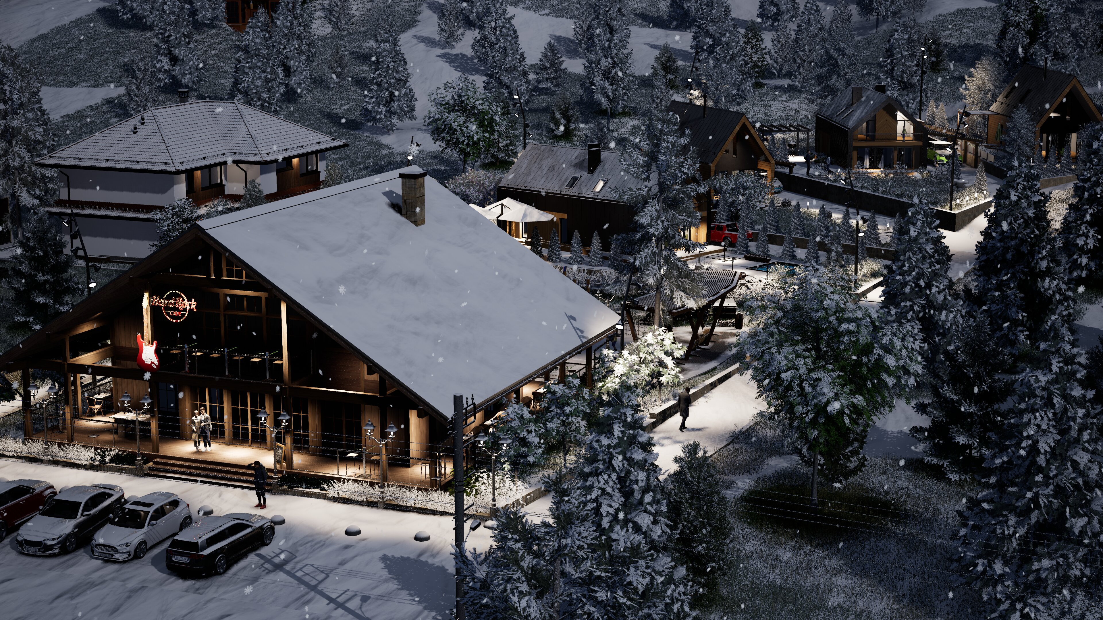 Cottage town in 3d max Standard image