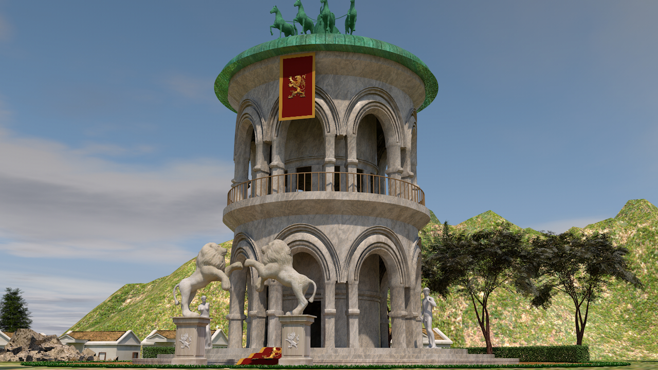 रोमन द्वीप रोमन द्वीप Cinema 4d maxwell render में प्रस्तुत छवि