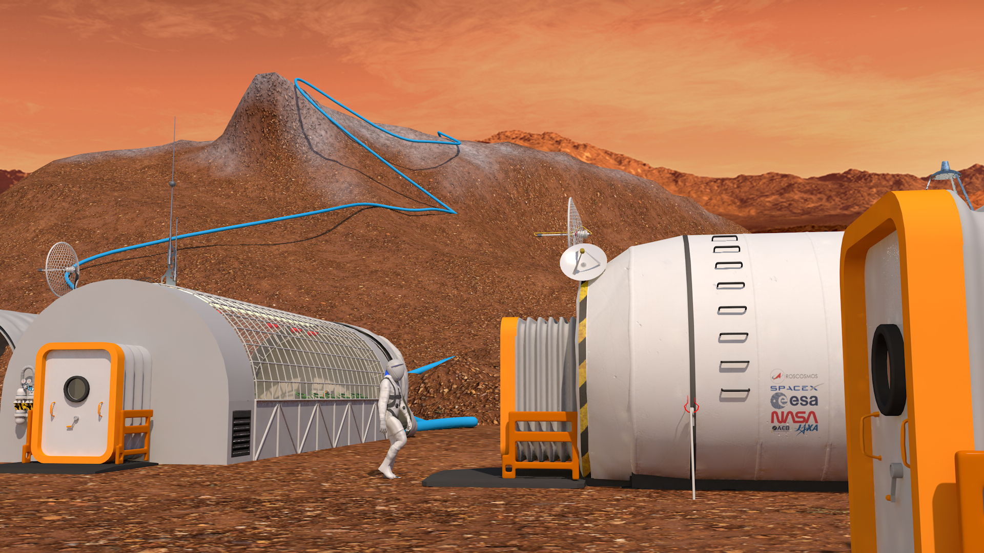 Terraformar Marte Colônia dans Cinema 4d maxwell render image