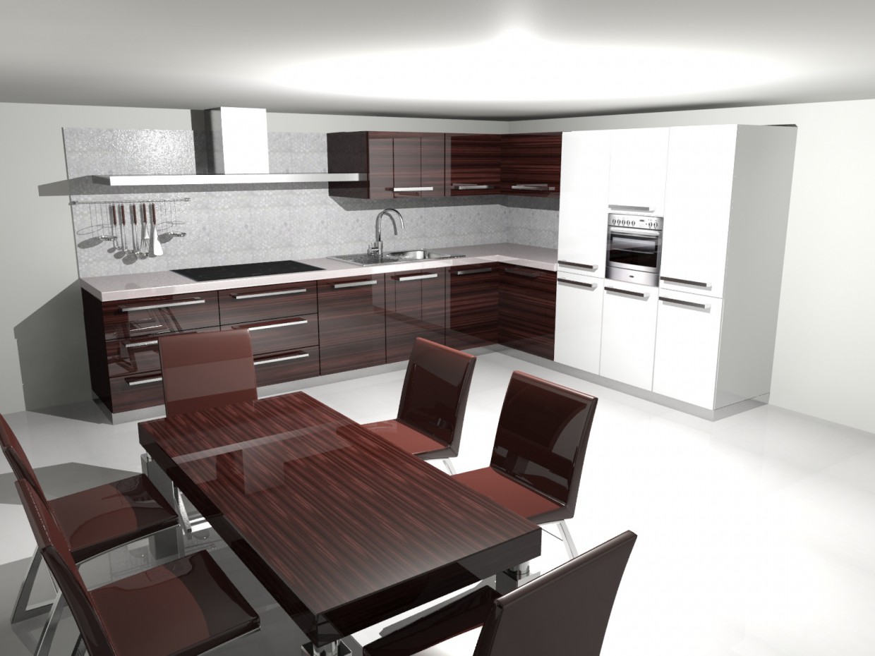 Kitchen in 3d max mental ray image