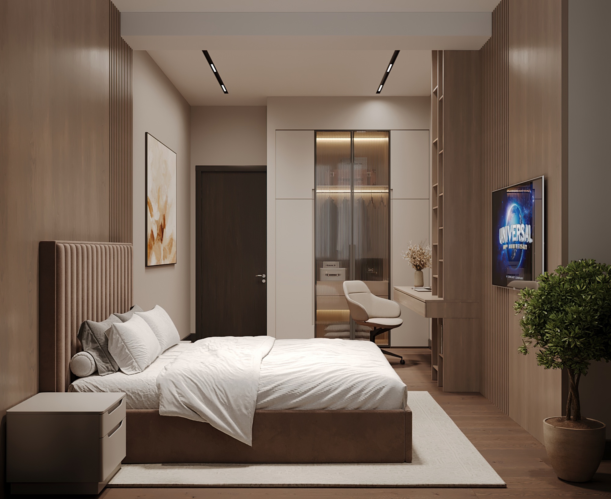 Quarto Quarto em 3d max Corona render 7 imagem