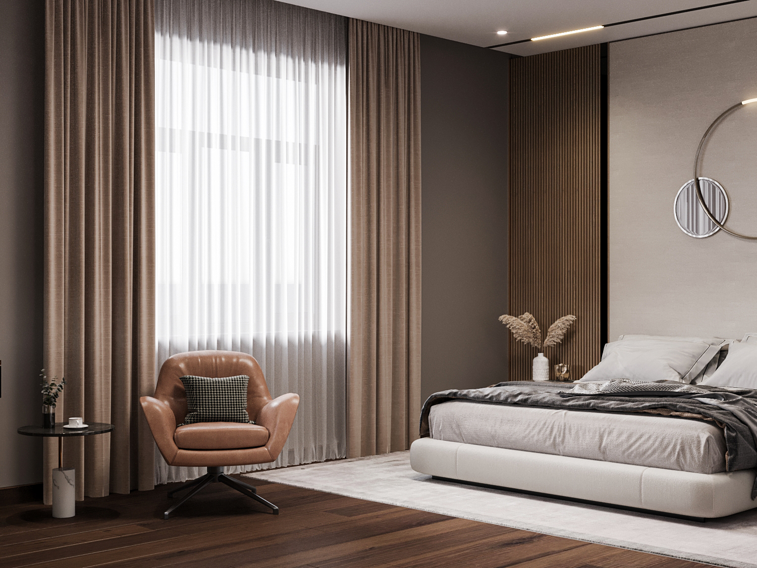 Спальня в частном доме в 3d max Corona render 7 изображение