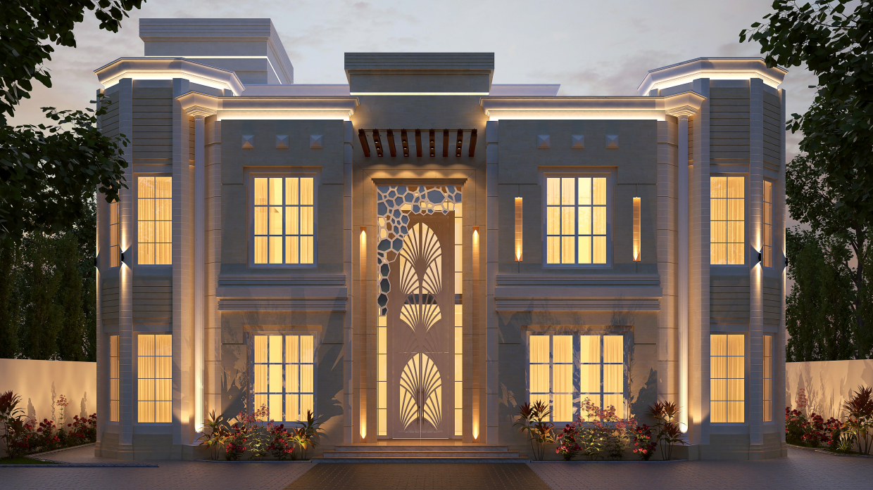 Exterior Private Villa Design in 3d max vray 3.0 image