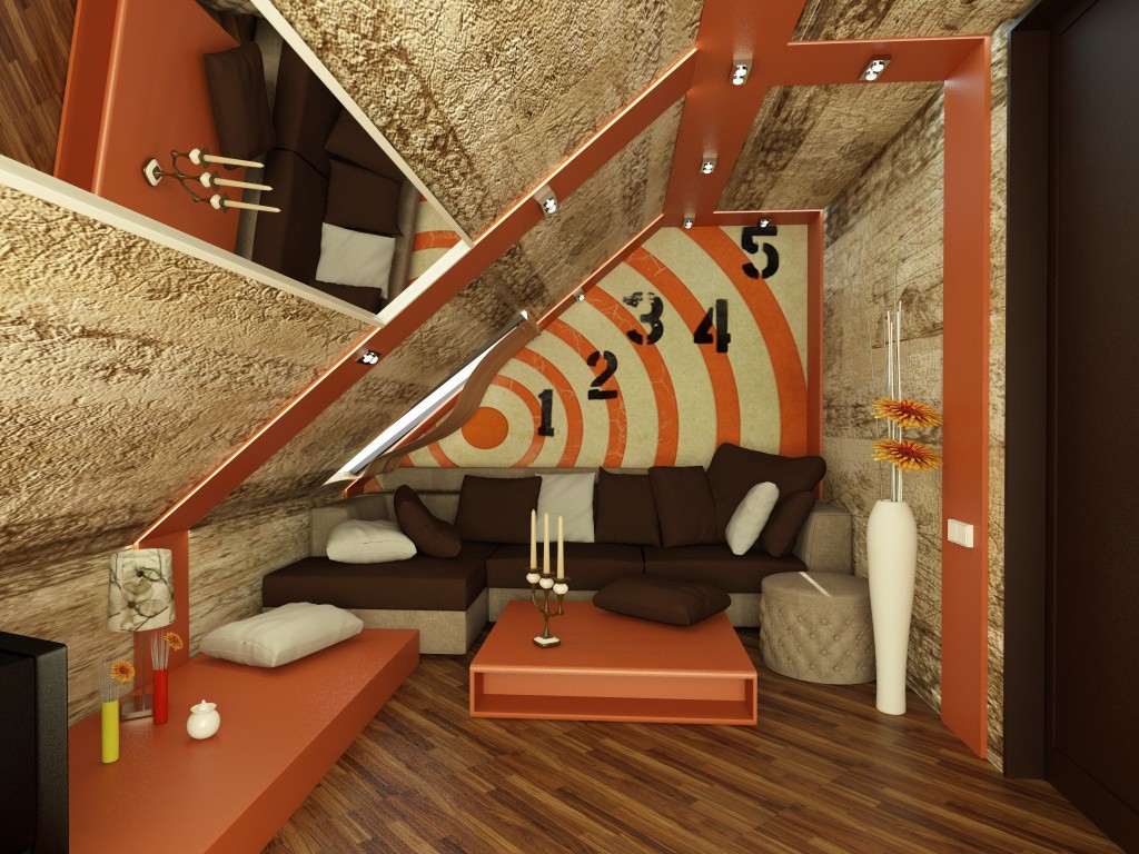living room в 3d max vray изображение