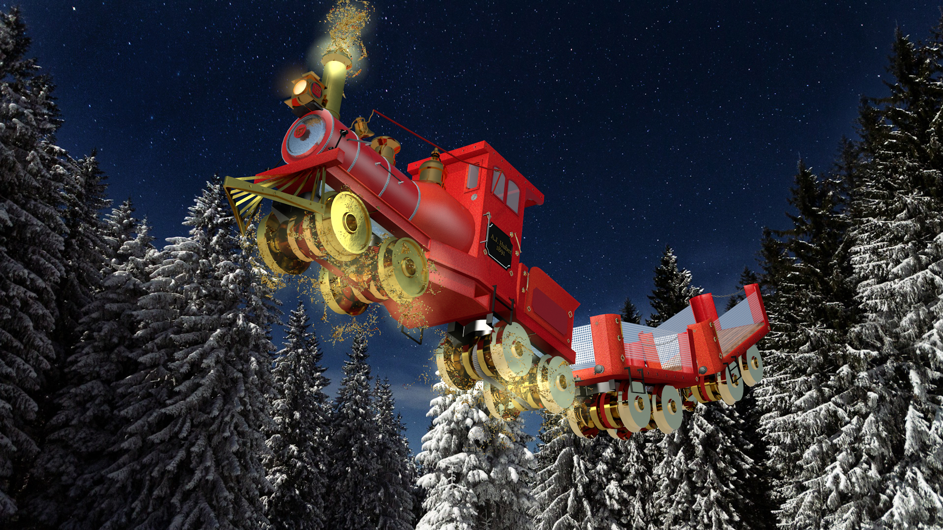 Christmas Express Red em Cinema 4d Standard imagem