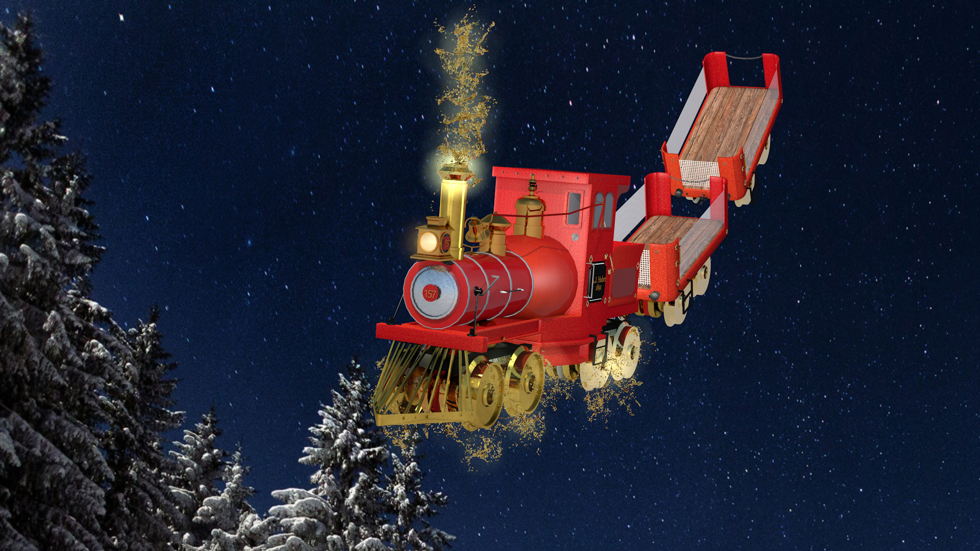 Christmas Express Red em Cinema 4d Standard imagem