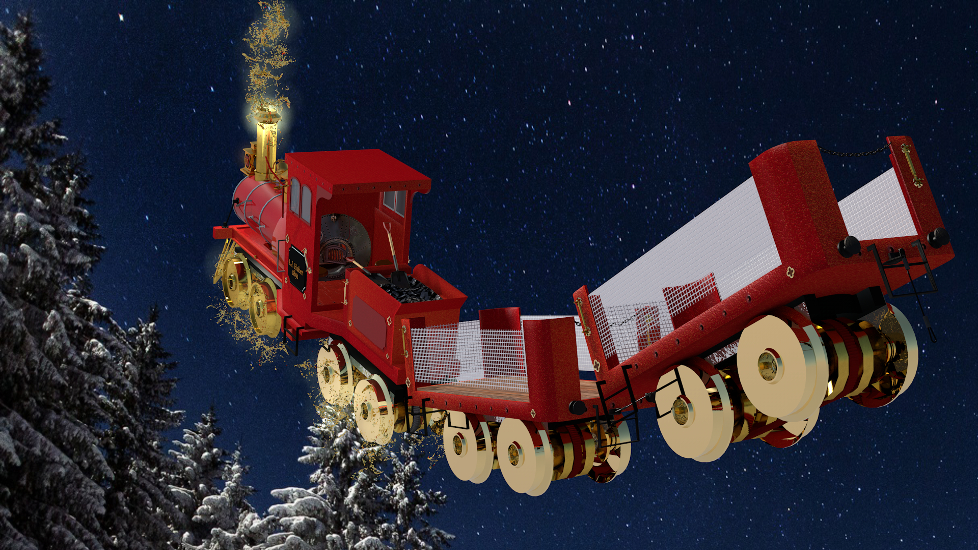Christmas Express Red em Cinema 4d Standard imagem