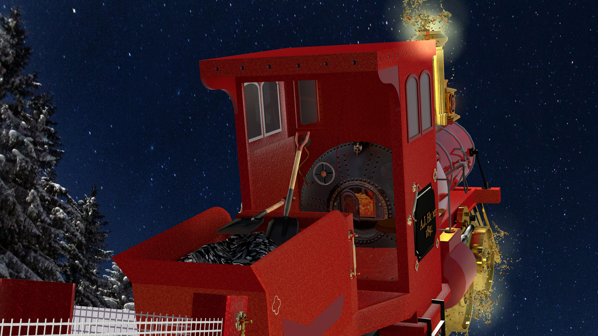 Christmas Express Red em Cinema 4d Standard imagem
