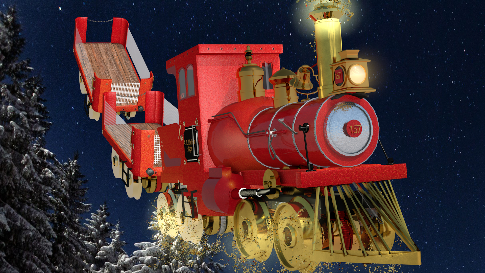Christmas Express Red em Cinema 4d Standard imagem
