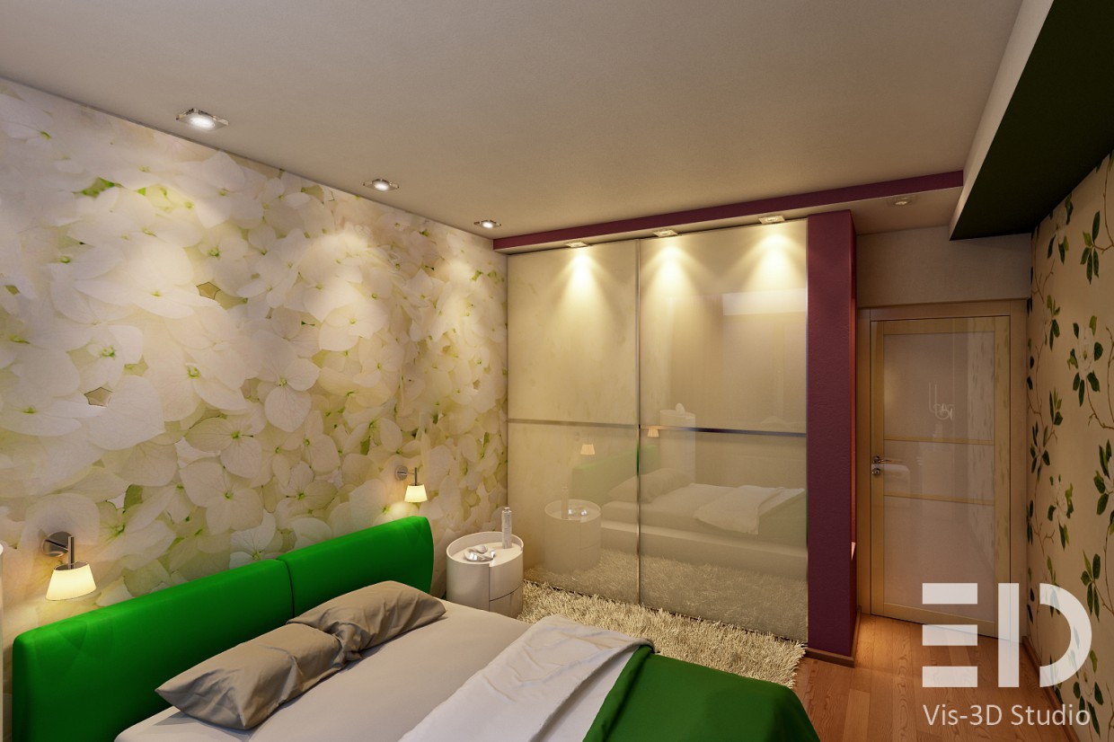 imagen de Dormitorio pequeño en 3d max vray