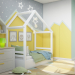 Children's room with zigzags in 3d max corona render image