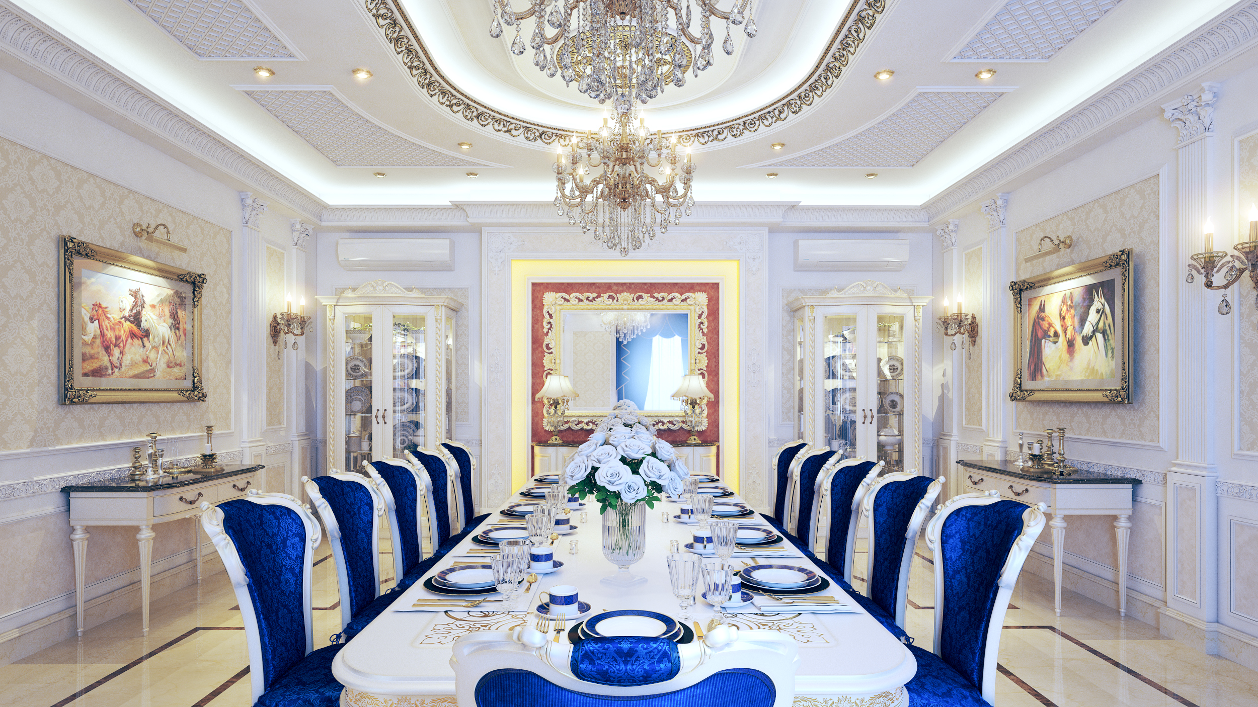 Área de jantar estilo clássico em 3d max vray 3.0 imagem