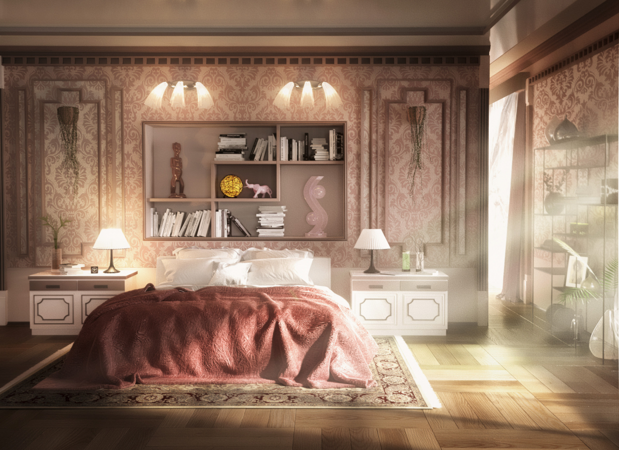 Intérieur Art Déco (3D mAX, moteur de rendu Corona, Photoshop) dans 3d max corona render image