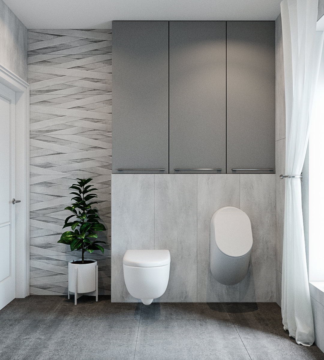 Bright bathroom in 3d max corona render image