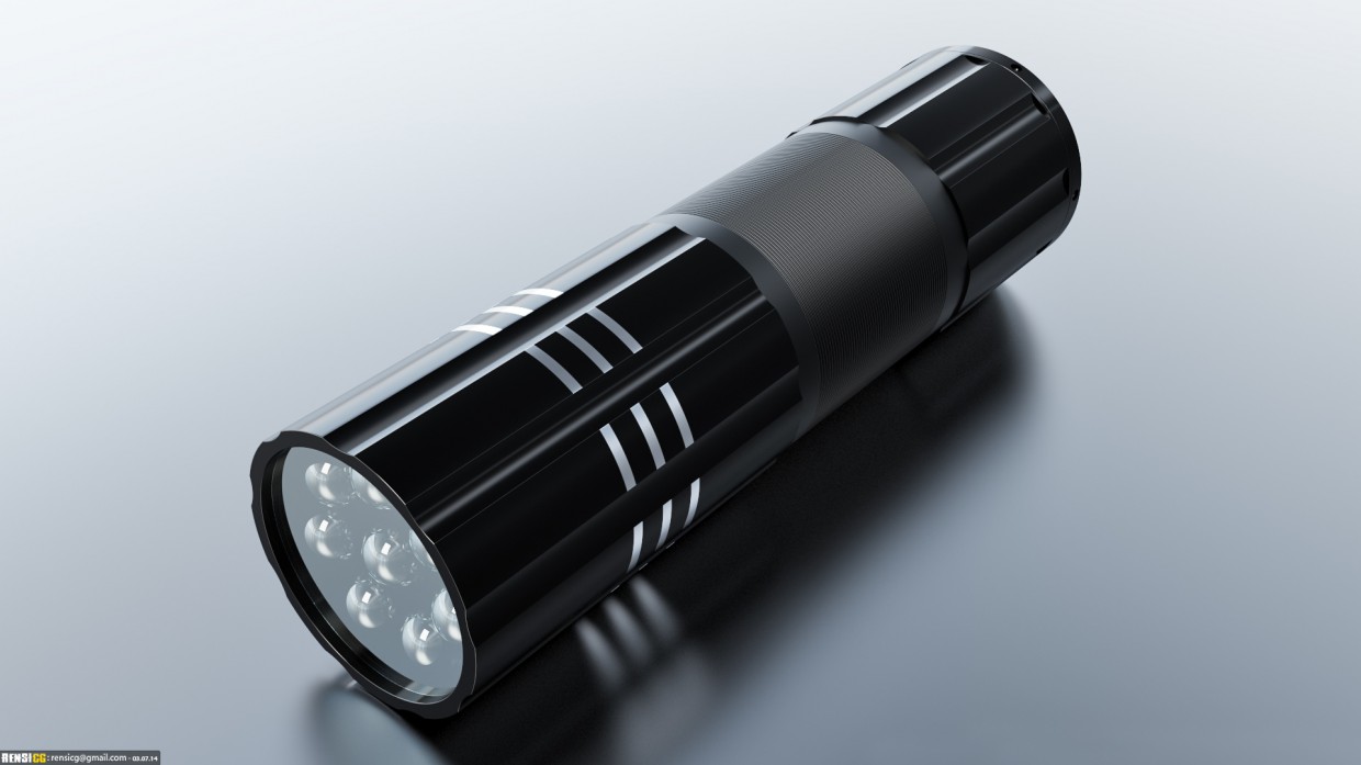 Taschenlampe in 3d max corona render Bild