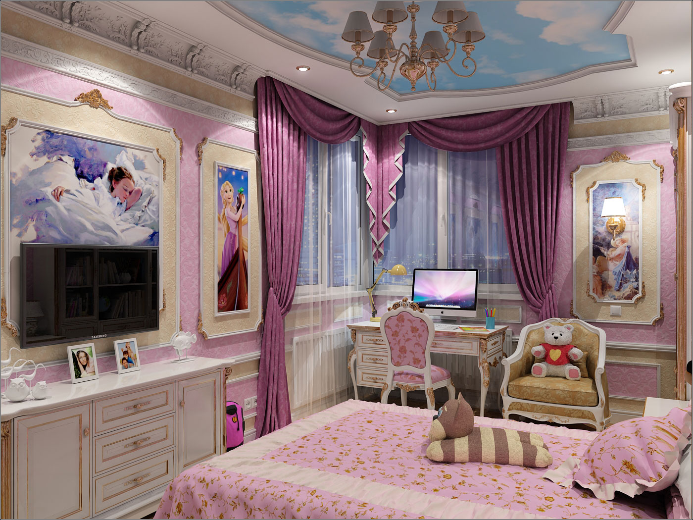 imagen de diseño de interiores para la princesa de los niños en Chernigov en 3d max vray 1.5