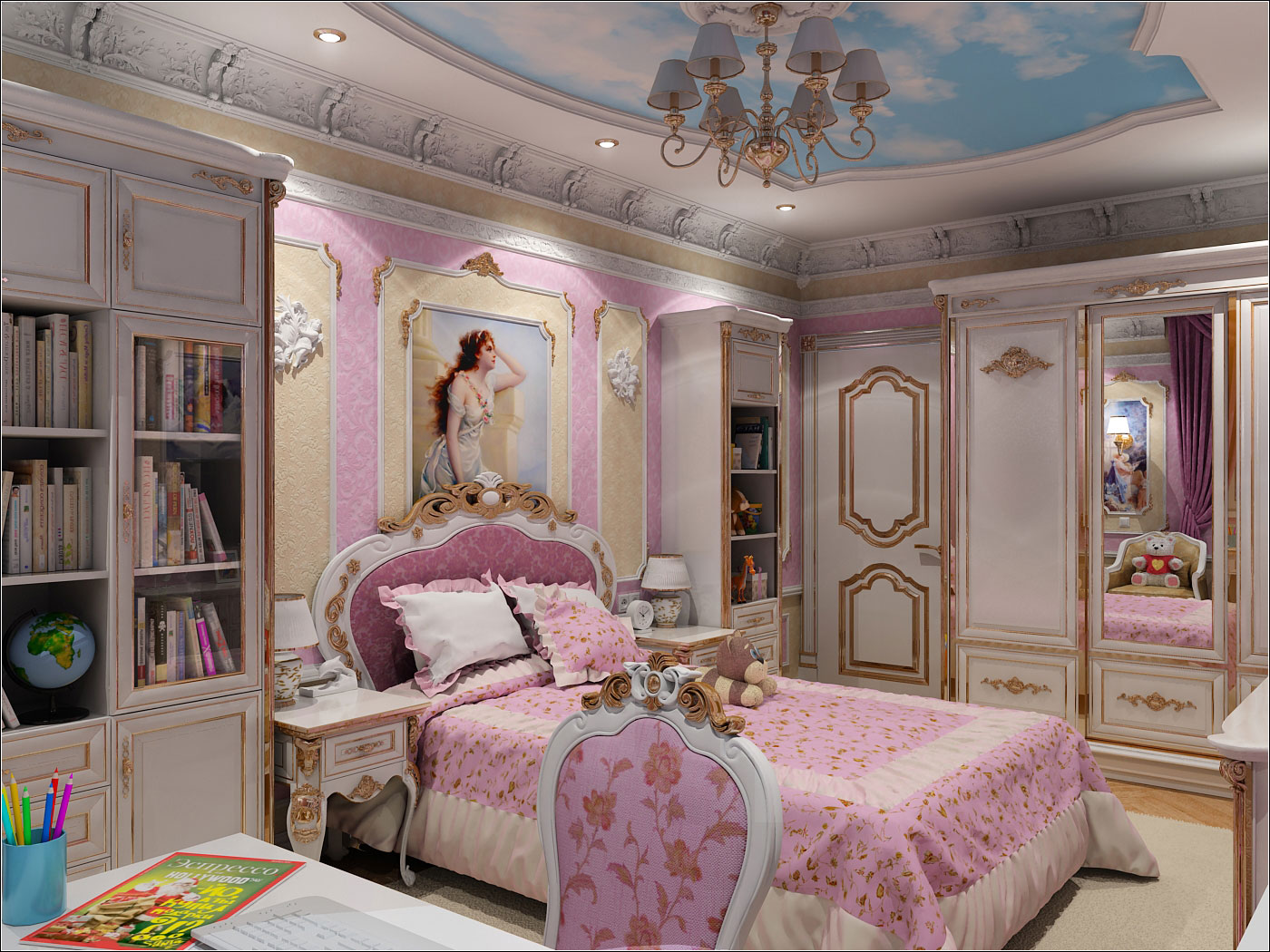 design de interiores para a princesa das crianças em Chernigov em 3d max vray 1.5 imagem
