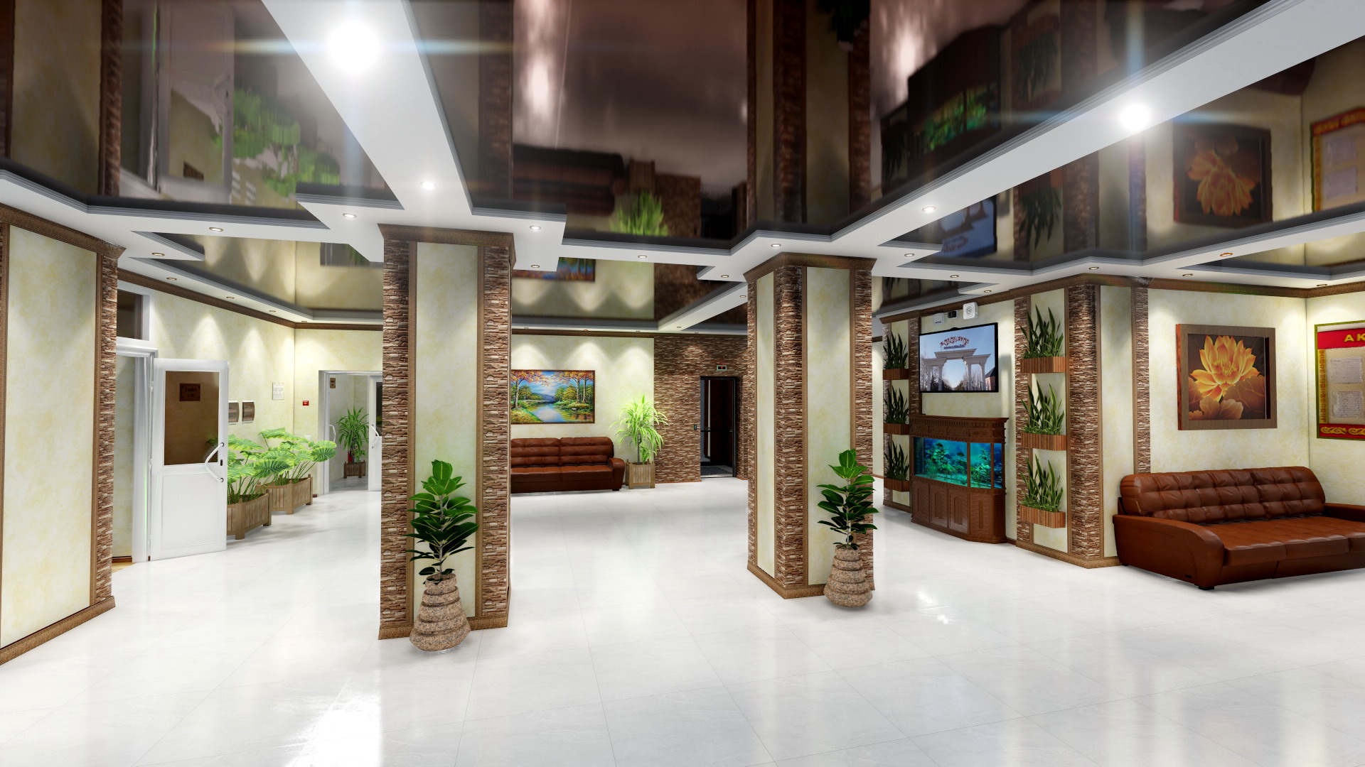 3D дизайн реконструкции интерьера здания санатория. (Видео прилагается) в Cinema 4d Other изображение
