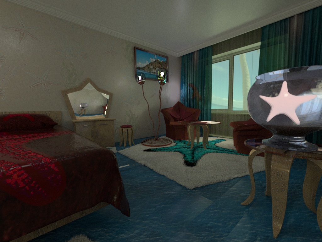 "Морская звезда" в Blender cycles render изображение