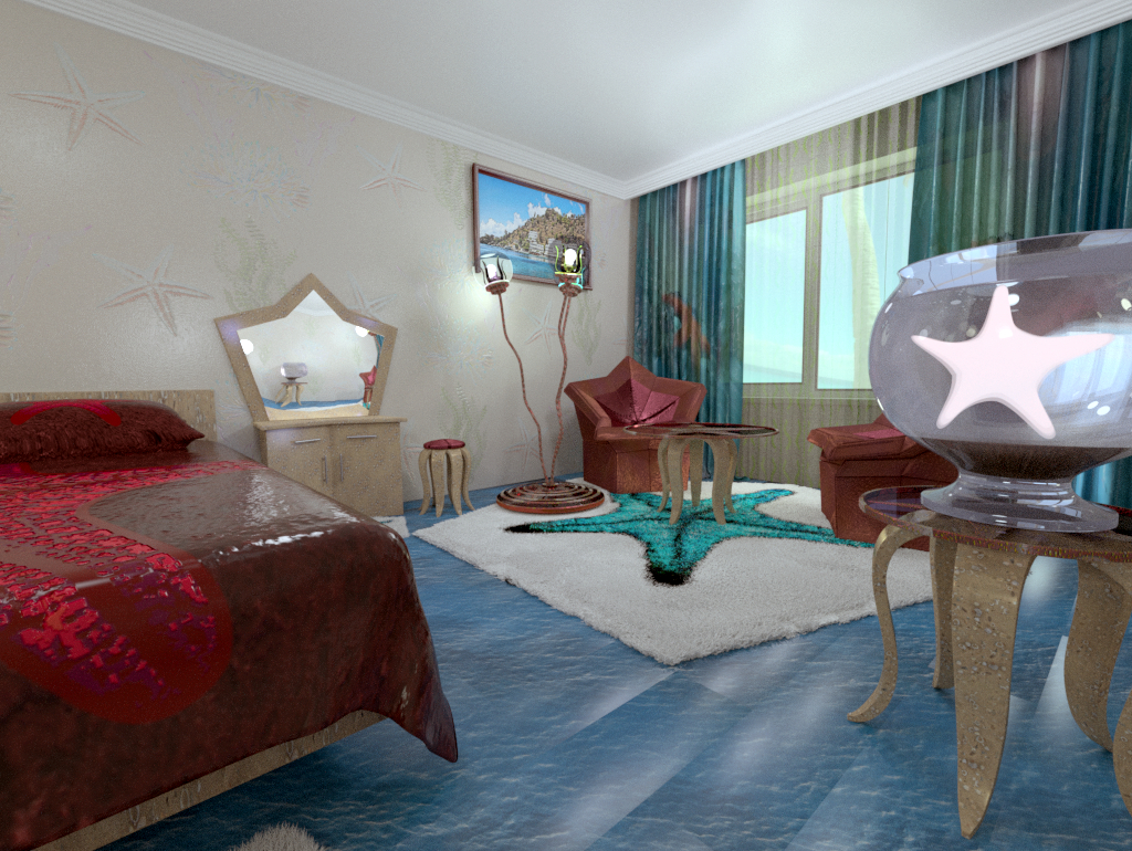 "Морская звезда" в Blender cycles render изображение