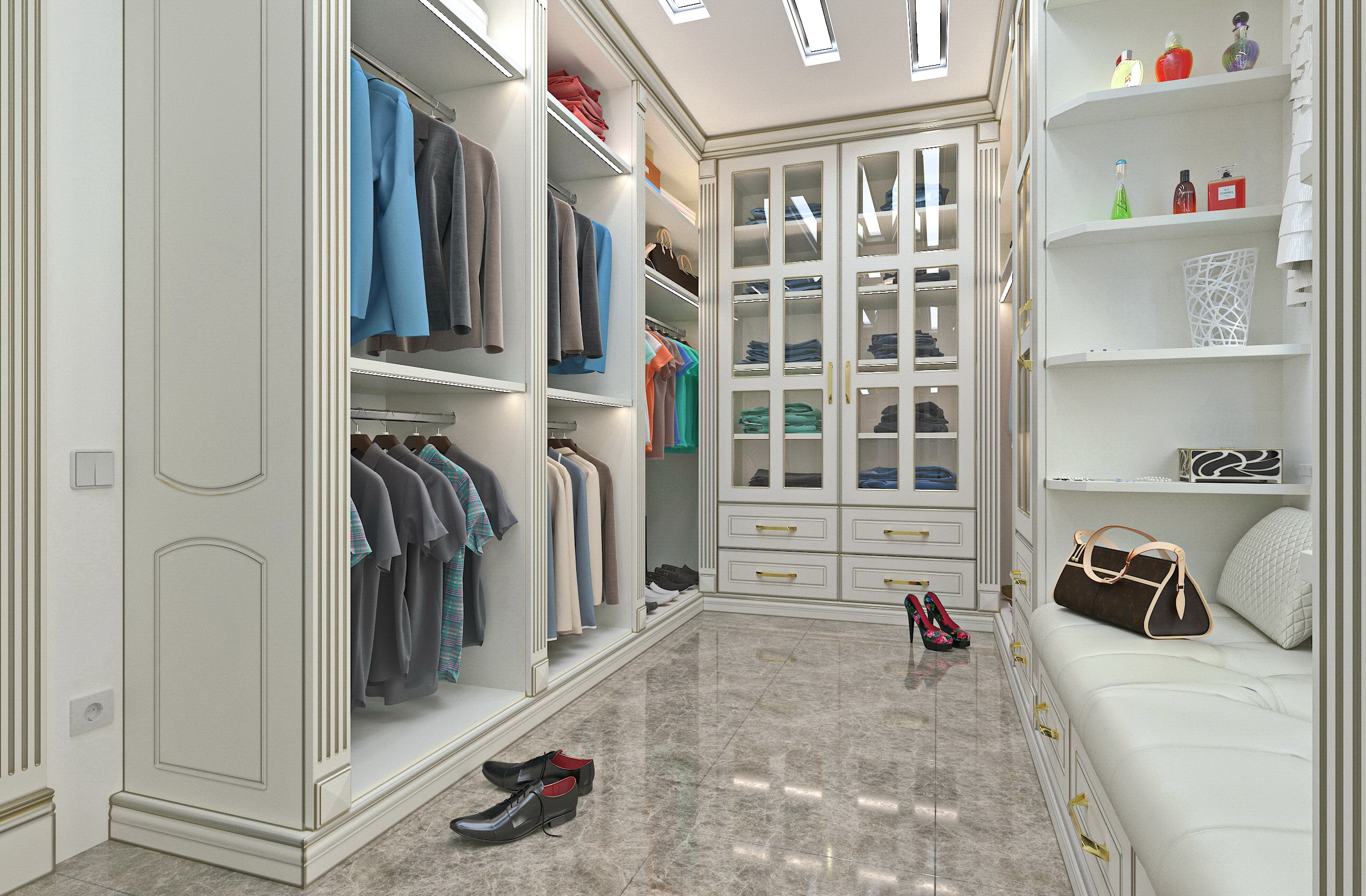 Cloakroom in a classic style in SolidWorks vray 3.0 image