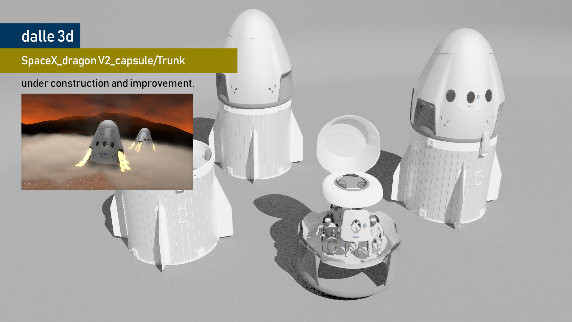 SpaceX Dragon V2 / Cargo in Cinema 4d vray 3.0 immagine