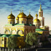 3d reconstruction of St. Basil's Cathedral and Trinity Church in Cinema 4d vray image